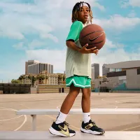 Nike Team Hustle D 12 Big детские баскетбольные Кроссовки цвет черный