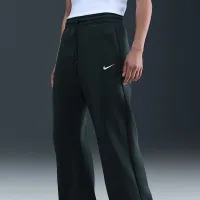 Nike Sportswear Phoenix Fleece женская С высокой Талией Wide-Leg Pants цвет зеленый