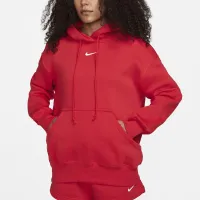 Nike Sportswear Phoenix Fleece жіноча оверсайз Pullover Толстовка з капюшоном колір червоний