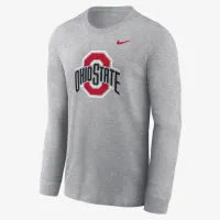 Ohio State Buckeyes Primary Logo мужские Nike College Long-Sleeve футболка цвет серый