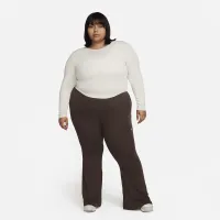 Nike Sportswear Chill Knit женская Tight Scoop-Back Long-Sleeve Mini-Rib Top (большие размеры) цвет коричневый