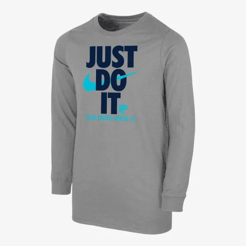 San Diego Wave Big дитячі (для хлопчиків) Nike Soccer Long-Sleeve футболка колір сірий