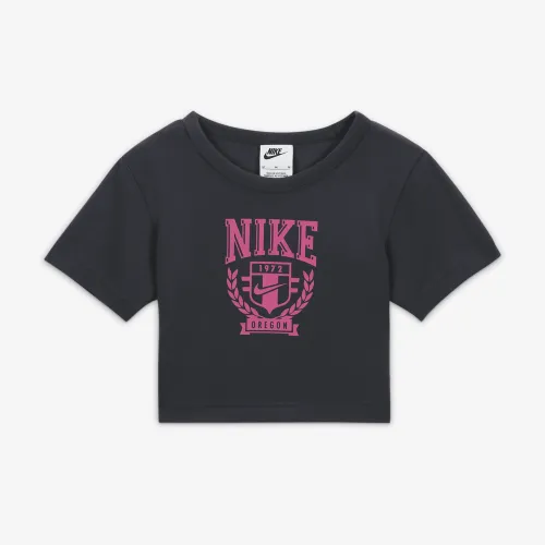 Nike Sportswear Big Kids (Girls') Graphic футболка колір сірий