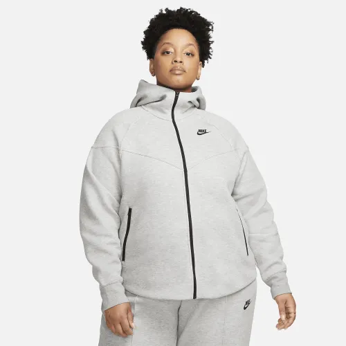 Nike Sportswear Tech Fleece Windrunner женская Full-Zip Толстовка с капюшоном (большие размеры) цвет серый