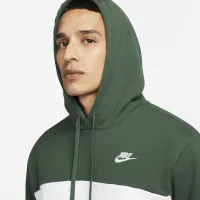 Nike Club Fleece мужские French Terry Color-Blocked Толстовка с капюшоном цвет зеленый