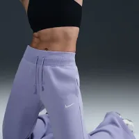 Nike Sportswear Phoenix Fleece женская С высокой Талией Wide-Leg Sweatpants цвет фиолетовый