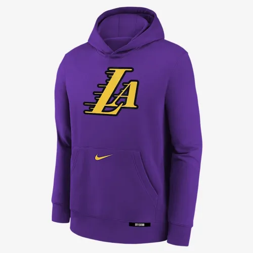 Los Angeles Lakers Club City Edition Big детские Nike NBA Pullover Толстовка с капюшоном цвет фиолетовый