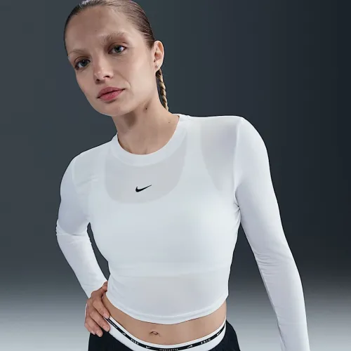 Nike Sportswear Chill Knit жіноча Slim Long-Sleeve Cropped Top колір білий