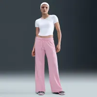 Nike Sportswear Club Fleece женская Mid-Rise Wide-Leg Sweatpants Pink