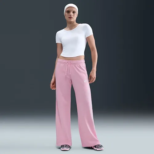 Nike Sportswear Club Fleece женская Mid-Rise Wide-Leg Sweatpants Pink