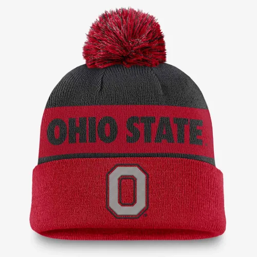 Ohio State Buckeyes Primetime Peak мужские Nike College Cuffed Pom Beanie цвет красный