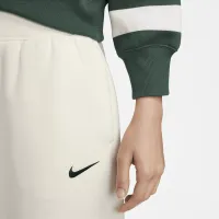 Nike Sportswear Phoenix Fleece женская оверсайз 3/4-Sleeve Striped Crop Polo цвет зеленый