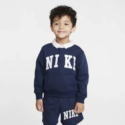 Nike Sportswear Club Toddler French Terry Long Sleeve Polo блакитний