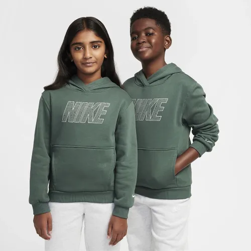 Nike Sportswear Club Fleece Big детские Pullover Толстовка с капюшоном цвет зеленый