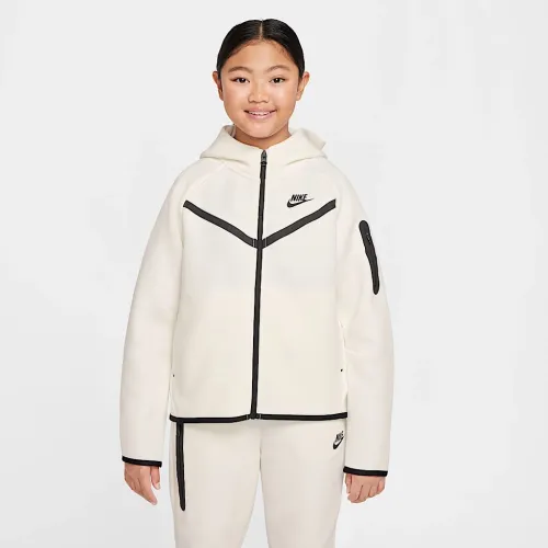Nike Sportswear Tech Fleece Big детские (Girls') Full-Zip Толстовка с капюшоном цвет белый