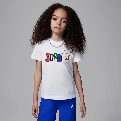Nike Jordan Little дитячі Signature футболка колір білий