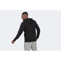 Кофта/футболка adidas Essentials Fleece 3-Stripes Full-Zip Толстовка с капюшоном GK9051 -  Черная