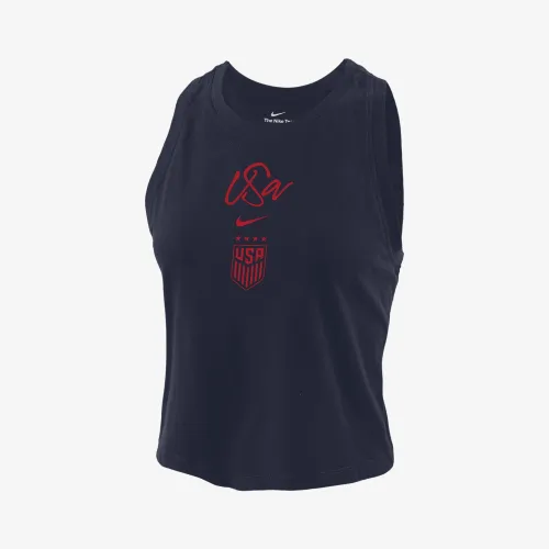 USWNT женская Nike Soccer Cropped Tank Top синий