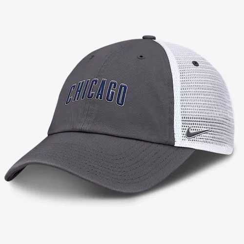 Chicago Cubs Wordmark Club мужские Nike MLB Trucker Adjustable Hat цвет серый