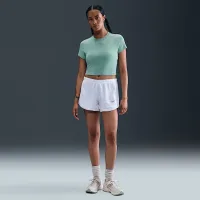 Nike Sportswear Chill Knit женская Cropped футболка цвет зеленый