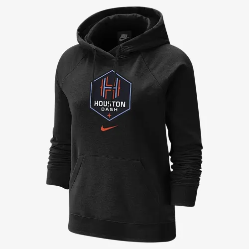 Houston Dash женская Nike Soccer Varsity Fleece Толстовка с капюшоном цвет черный