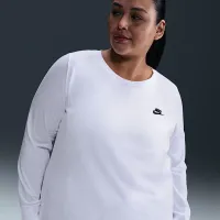 Nike Sportswear Club жіноча Long-Sleeve футболка (великі розміри) колір білий
