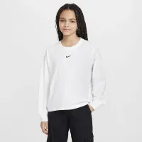 Nike Sportswear Essential Big дитячі (Girls') Long-Sleeve футболка колір білий
