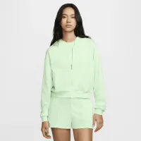 Nike Sportswear Chill Terry женская Loose Full-Zip French Terry Толстовка с капюшоном цвет зеленый