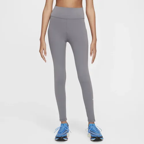 Nike One Big детские (Girls') Dri-FIT С высокой Талией лосины цвет серый
