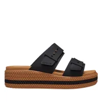 Шлёпанцы Crocs Brooklyn Woven Buckle Low Wedge 209978-001 - Черные