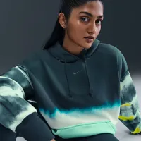Nike Sportswear Phoenix Fleece жіноча Artist Collection оверсайз Printed Pullover Толстовка з капюшоном блакитний