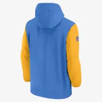 Los Angeles Chargers Sideline Pre-Game Player мужские Nike NFL 1/2-Zip Hooded Куртка синий