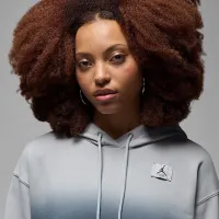 Nike Jordan Flight Fleece жіноча Satin-Lined Pullover Толстовка з капюшоном колір сірий