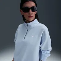 Nike Sportswear Phoenix Fleece жіноча оверсайз 1/4-Zip Long світшот блакитний