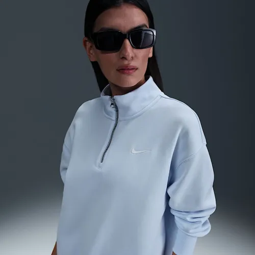 Nike Sportswear Phoenix Fleece жіноча оверсайз 1/4-Zip Long світшот блакитний