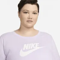 Nike Sportswear Essentials жіноча Logo футболка (великі розміри) колір фіолетовий