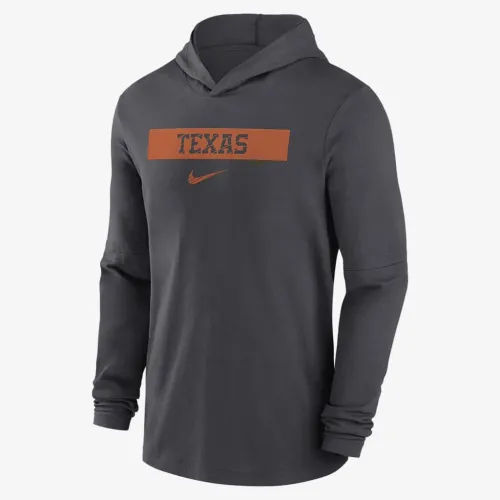 Texas Longhorns Sideline чоловічі Nike Dri-FIT College Long-Sleeve Hooded Top колір сірий