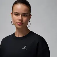 Nike Jordan Brooklyn Fleece жіноча Crew-Neck світшот колір чорний