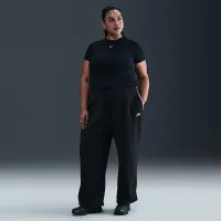 Nike Sportswear Club Fleece жіноча Mid-Rise Wide Leg Cozy Pants (великі розміри) колір чорний