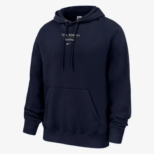 Nike Club Fleece мужские Baseball Pullover Толстовка с капюшоном синий