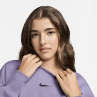 Nike Sportswear Phoenix Fleece женская оверсайз Crew-Neck свитшот цвет фиолетовый