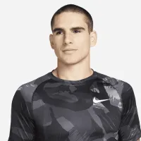 Nike Pro Dri-FIT Men's Short-Sleeve Slim Camo Top Black