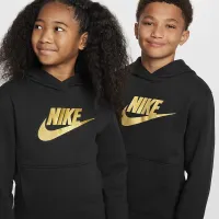 Nike Sportswear Club Fleece Big детские Толстовка с капюшоном цвет черный
