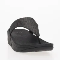 Japonki FitFlop Lulu Glitz-Canvas Toe-Post HQ9-B06 - Чорні