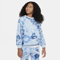 Nike Sportswear Club Fleece Big детские (Girls') оверсайз French Terry Crew-Neck свитшот синий