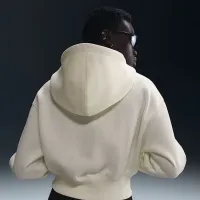 Nike Sportswear Phoenix Fleece женская Loose Cropped Full-Zip Толстовка с капюшоном цвет белый