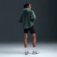 Nike One женская оверсайз Therma-FIT Pullover Fleece Толстовка с капюшоном цвет зеленый