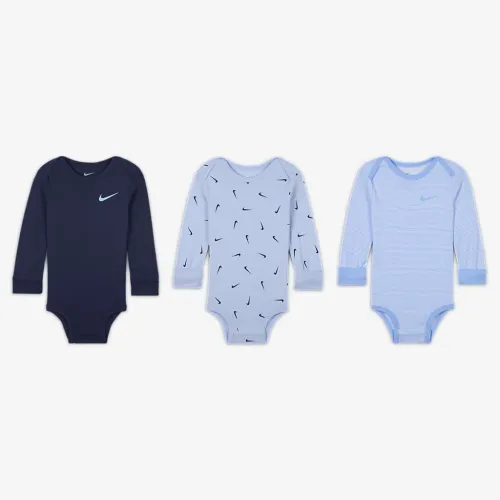 Nike Baby Essentials Baby (12-24M) Long Sleeve Bodysuits (3 Pack) многоцветный
