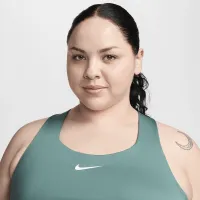 Nike Swoosh жіноча Medium-Support Padded Sports Bra Tank (великі розміри) колір зелений