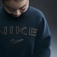 Nike Sportswear Phoenix Fleece женская Over-оверсайз Crew-Neck Logo свитшот синий